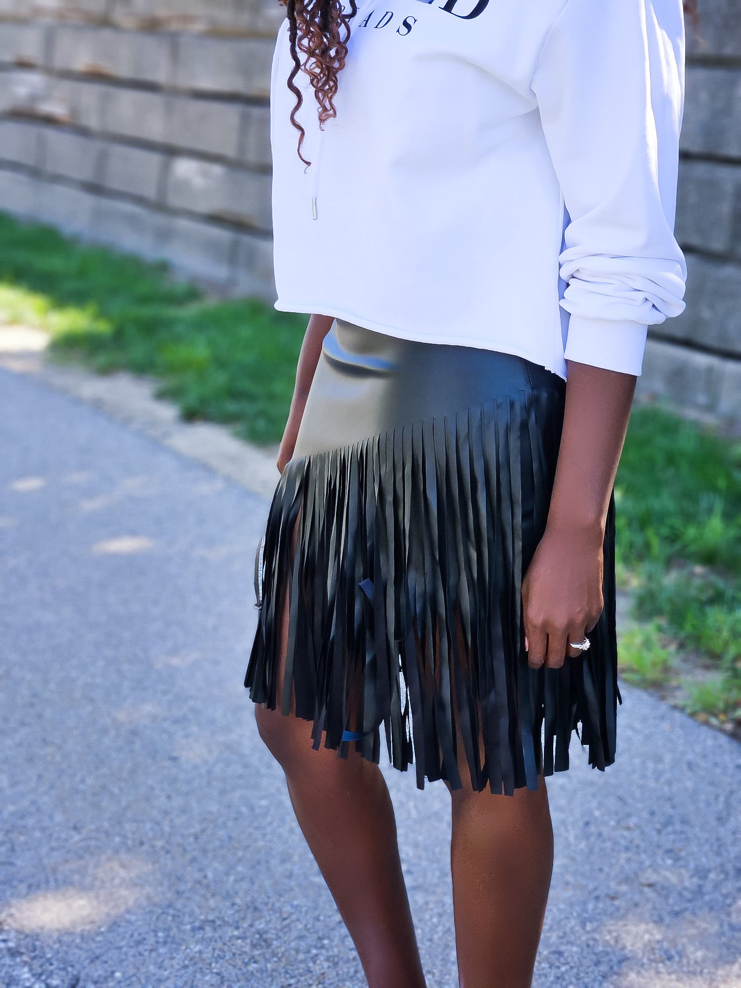 Xtended Threads Faux Leather Skirt