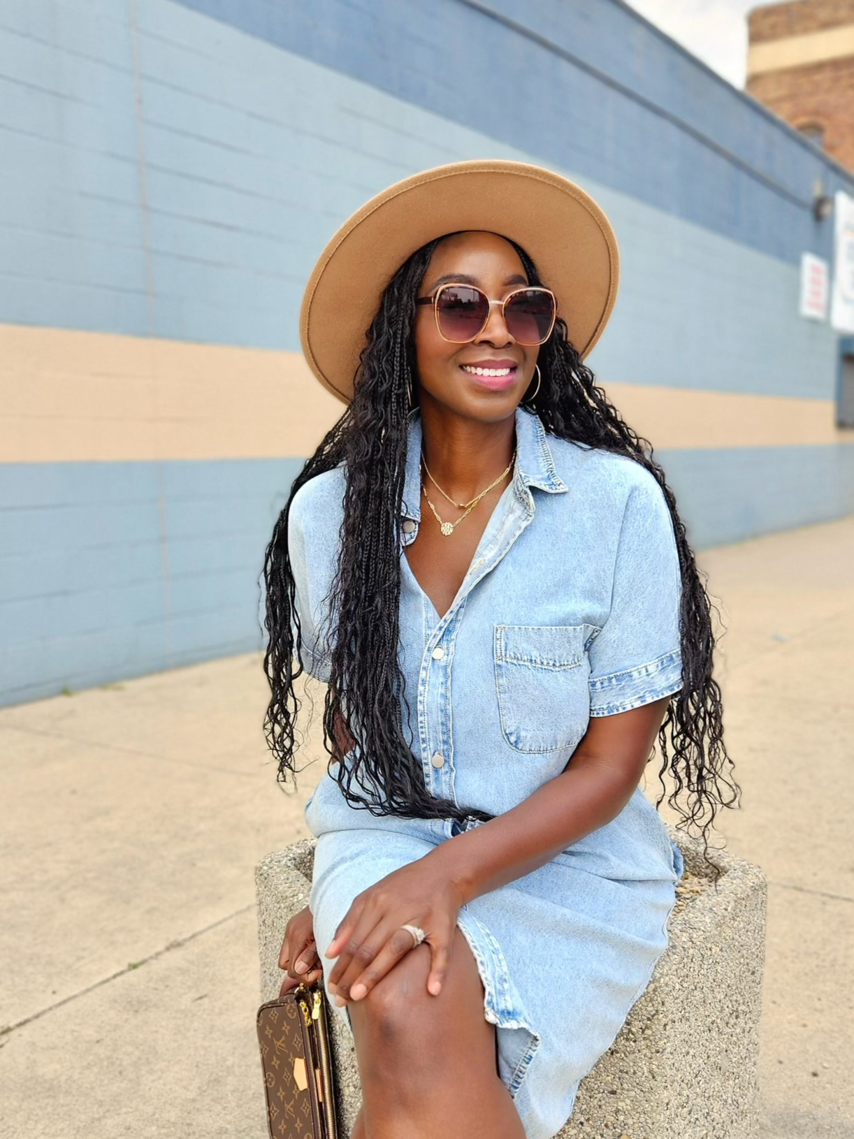 CHAMBRAY DENIM SHIRTDRESS