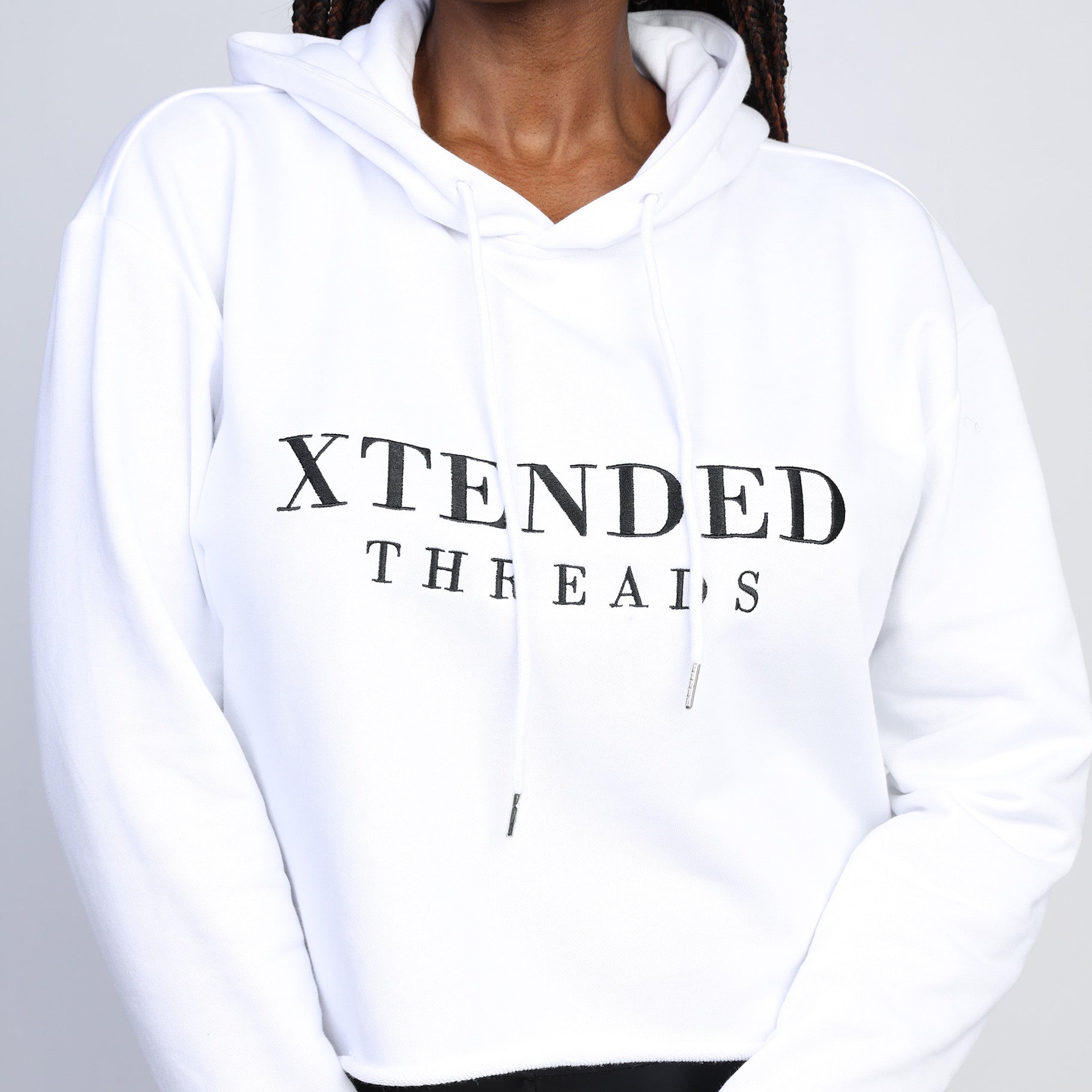 Xtended Threads White Cropped Hoodie