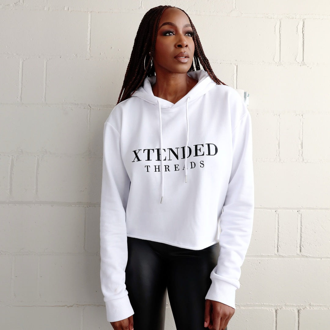 Xtended Threads White Cropped Hoodie